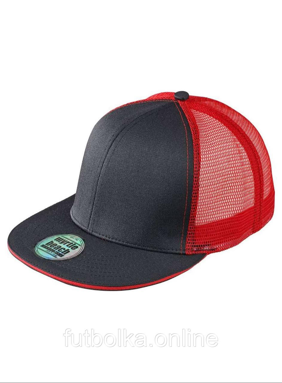 Чорна кепка снепбек з сіткою Pro Cap Mesh 6 Panel Myrtle Beach