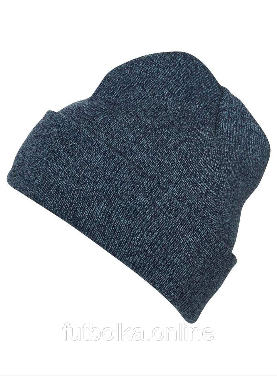 Синя Меланжева шапка утеплена Melange Beanie Myrtle Beach