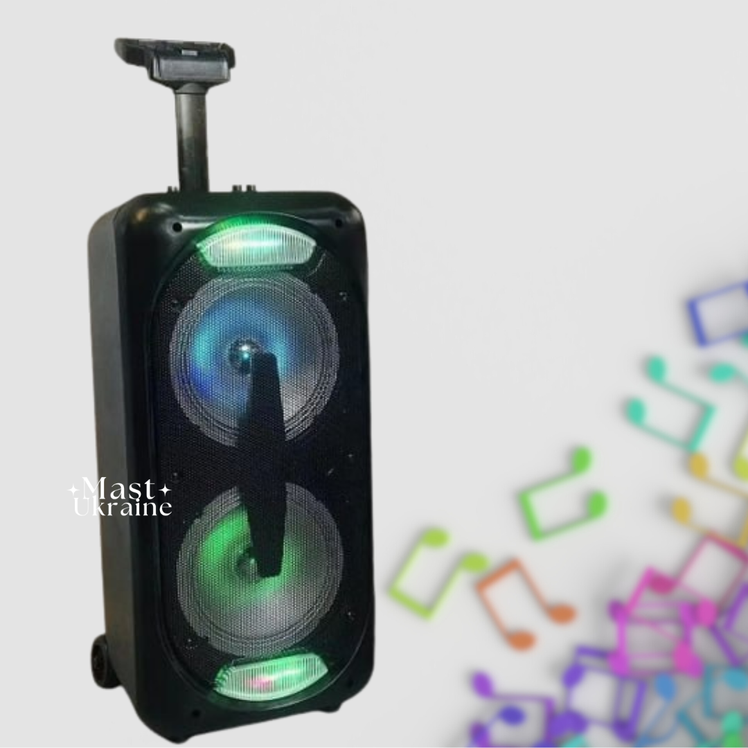 Бездротова портативна Bluetooth колонка Kimiso 1200W із провідним мікрофоном QS-221