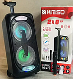 Бездротова портативна Bluetooth колонка Kimiso 1200W із провідним мікрофоном QS-221, фото 6