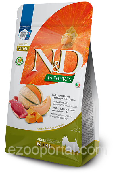 Сухий корм для собак Farmina N&D Grain Free PUMPKIN ADULT MINI 2кг з качкою та динею