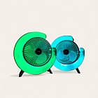 Вентилятор акумуляторний настільний з підсвіткою RGB, акумуляторні вентилятори, usb вентилятор для дому, фото 4