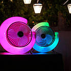 Вентилятор акумуляторний настільний з підсвіткою RGB, акумуляторні вентилятори, usb вентилятор для дому, фото 6
