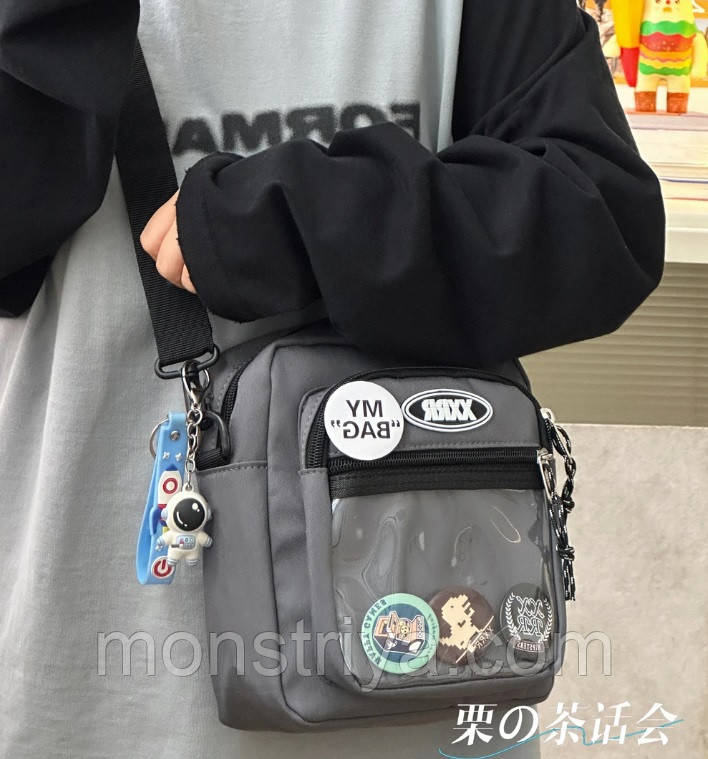 НОВИНКА 2024 г.! Стильна сумка для підлітків, графіт, фото 1