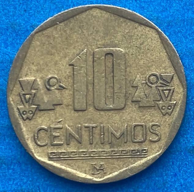 Монета Перу 10 сантим 2007-18 рр