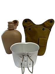 Фляга Solve NATO тактична з утепленим чохлом та алюмінієвою чашкою 1 літр Койот KT6104005