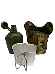 Фляга Solve NATO тактична з утепленим чохлом та алюмінієвою чашкою 1 літр Vegetato KT6004035