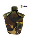 Фляга Solve NATO тактична з утепленим чохлом та алюмінієвою чашкою 1 літр Woodland KT6004020, фото 3