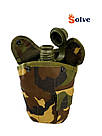 Фляга Solve NATO тактична з утепленим чохлом та алюмінієвою чашкою 1 літр Woodland KT6004020, фото 6
