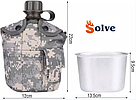 Фляга Solve NATO тактична з утепленим чохлом та алюмінієвою чашкою 1 літр Woodland KT6004020, фото 2