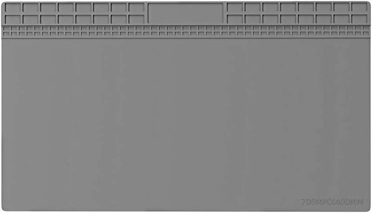 Теплоізоляційний силіконовий килимок TELIJIA TE-713 для паяння та ремонту техніки 700x400 мм Grey, фото 1