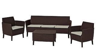 Комплект садових меблів Keter Salemo 3 seater set, коричневий