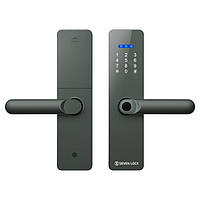 Розумний дверний біометричний замок SEVEN LOCK SL-7740BF grey (врізна частина 5050)