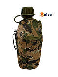 Фляга Solve NATO тактична з утепленим чохлом та алюмінієвою чашкою 1 літр Зелений піксель KT6004009  solve, фото 4