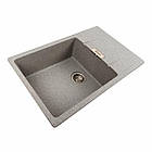 Гранітна мийка для кухні Platinum 7850 ROMA матова (сіра), фото 3