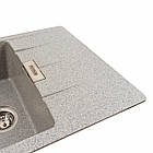 Гранітна мийка для кухні Platinum 7850 ROMA матова (сіра), фото 4