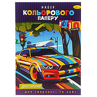 Набір двостороннього кольорового паперу А4 АП-1203-4, 10 аркушів
