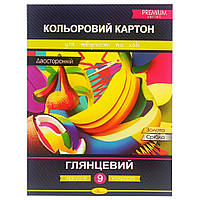Набір двостороннього кольорового картону А4 АП-1106-3, 9 аркушів
