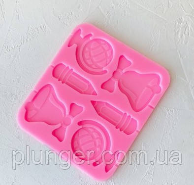 Молд кондитерський силіконовий для мастики Шкільний, фото 1