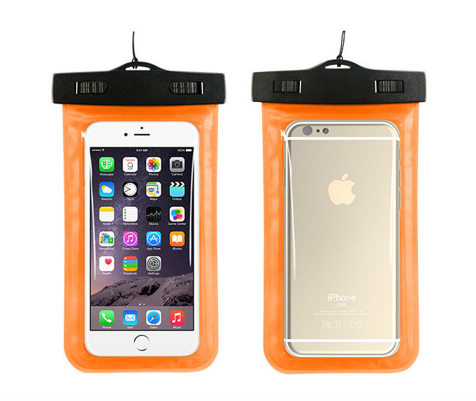 Водонепроникний чохол для телефона Aqualife універсальний жовтогарячий, фото 1