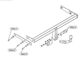 Фаркоп Seat Leon (хэтчбек 2000-2005) (Фаркоп Сеат Леон) Автопристрій