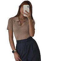 Футболка жіноча базова поло RAZ-1357 (42 - 46 р.) Світло-бежева