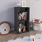 Дитячий дизайнерський стелаж із 2 осередками, відкритий вертикальний стелаж для іграшок та книг у кімнату, фото 3