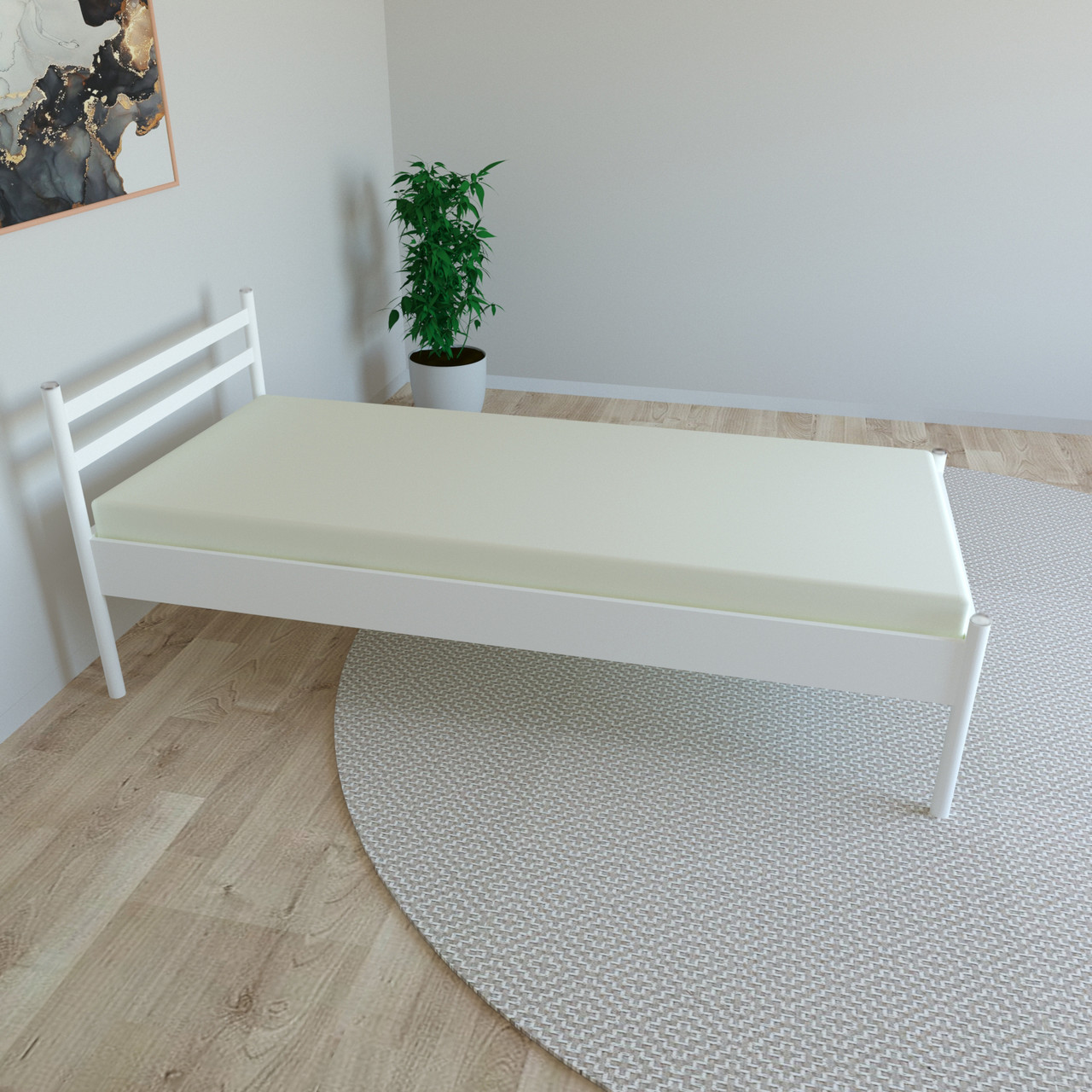 Ліжко Tobi Sho COMFORT-1 односпальне металеве 200X80 Білий