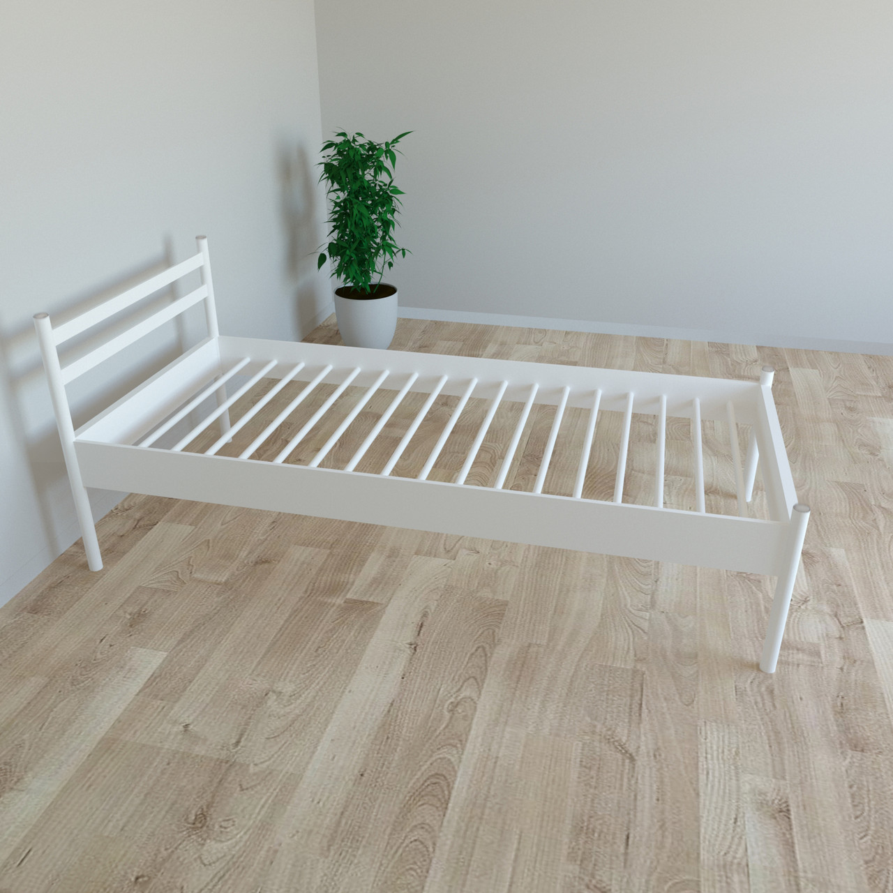 Ліжко Tobi Sho COMFORT-1 односпальне металеве 190X90 Білий, фото 1