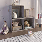 Оригінальна дитяча полиця з 3 відділеннями для зберігання, класичний східчастий стелаж 72 см, фото 2