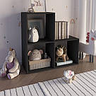 Оригінальна дитяча полиця з 3 відділеннями для зберігання, класичний східчастий стелаж 72 см, фото 4