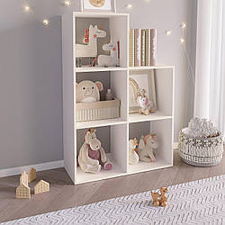 Меблі практичні для дітей у формі сходів, декоративний стелаж з 5 полицями дитячий для іграшок 720 мм