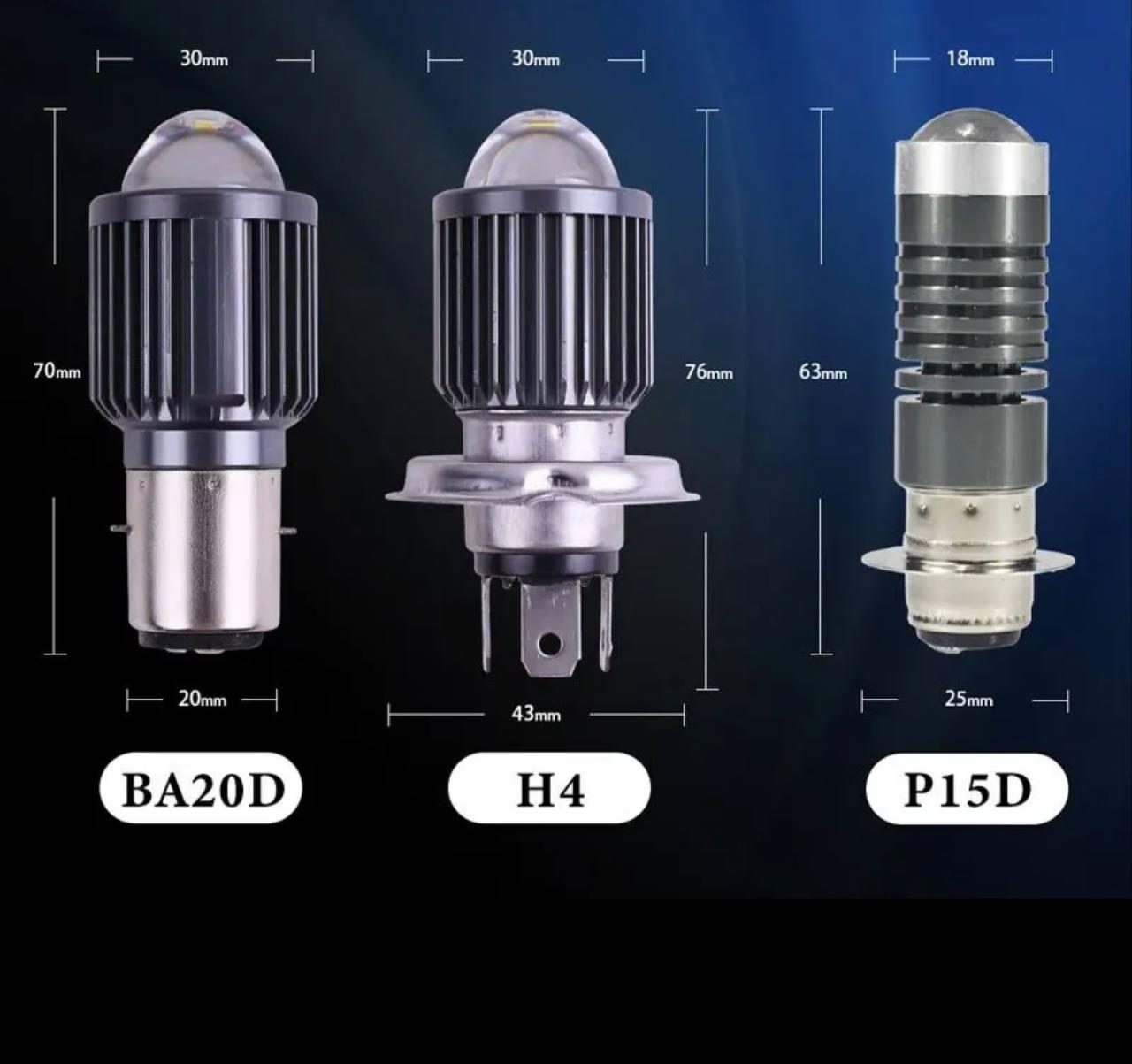 Лампи для мотоцикла Led H4/P15D/BA20D Мотолампи світлодіодні для мото ...