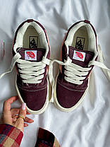 Жіночі кеди Vans Skool KNU Burgundy Pink Premium Ванс Кну низькі бордові з рожевим замша демісезон, фото 6