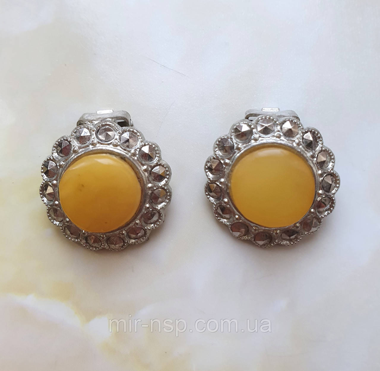 Клипсы 100% натуральный янтарь 5,8г, фото 1