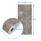 Самоклеюча вінілова плитка в рулоні сірий мармур 3000х600х2мм Глянсова SW-00001286, фото 3