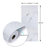 Самоклеюча вінілова плитка в рулоні білий повітряний мармур 3000х600х2мм Глянсова SW-00001287, фото 4