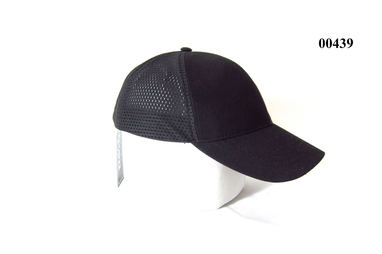 Кепка бейсболка чорна котонова літня з сіткою   DAVANI 00439