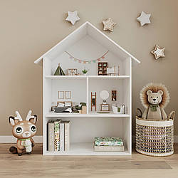 Дизайнерський будиночок стелаж дитячий для іграшок та книг з 4 відділеннями, відкрита полиця для підлоги дитяча 80 см