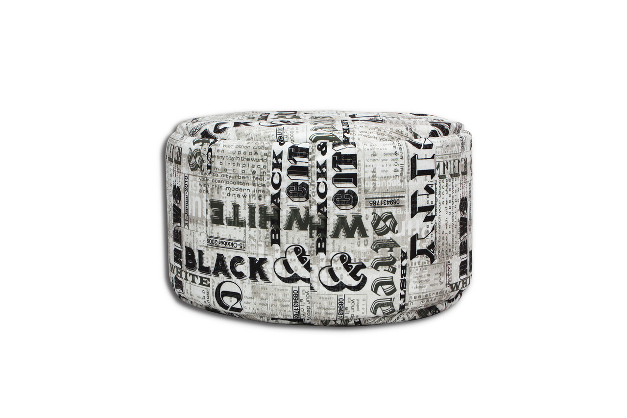 Пуф 40 x 65 см принт "газета", фото 1