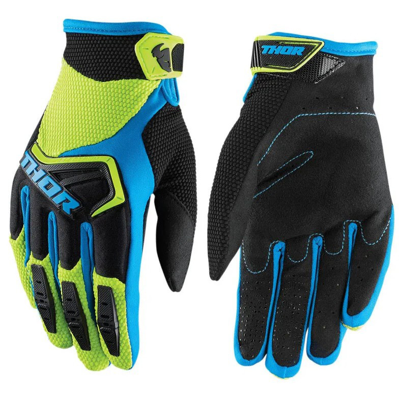 Велоперчатки Thor Ripple MX Glove, синьо-салатові, розмір XL