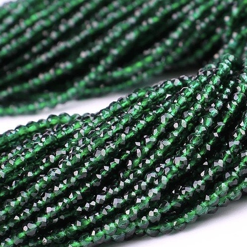 ЦИРКОН ШПІНЕЛЬ ІМІТАЦІЯ/колір на фото/  розмір 2 мм /довжина  нитки 37 см