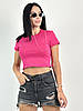 Облягаюча укорочена футболка "Kim" оптом | Розпродаж моделі, фото 6
