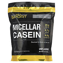 Міцелярний казеїн California GOLD Nutrition, SPORT "Micellar Casein" протеїн у порошку, 15 порцій (454 г)