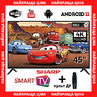 Телевізор Sharp 45" Smart-TV/Full HD/DVB-T2/USB Android 13.0 з Wi-Fi та пультом