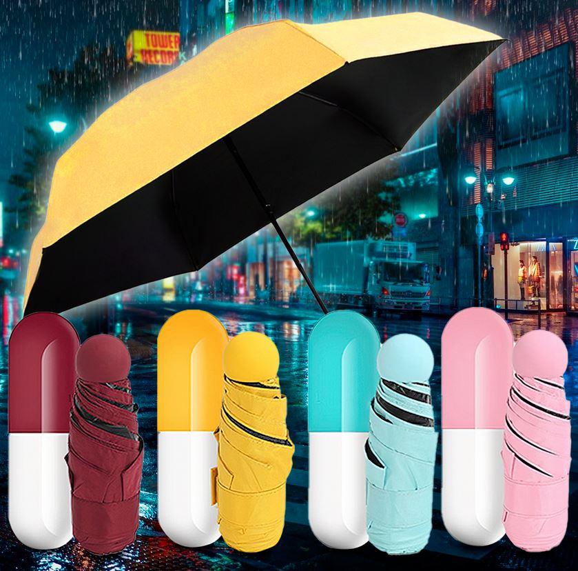 Компактна парасолька "Капсула" (чорна), фото 1