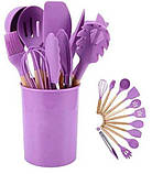 Набір кухонного приладдя Kitchen Set, 12 предметів, фіолетовий, фото 3