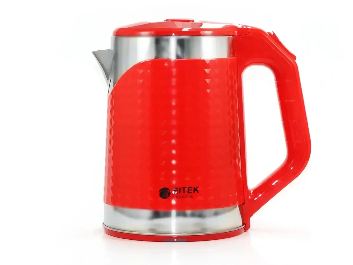 Червоний електричний чайник із нержавіючої сталі 2,2 л 2000 Вт StainlessTea Red Edition BT-3118, фото 1