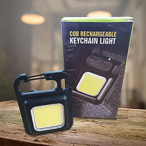 Портативний ліхтарик F05-пластик COB Rechargeable Keychain Ligt пластмасовий корпус, фото 1