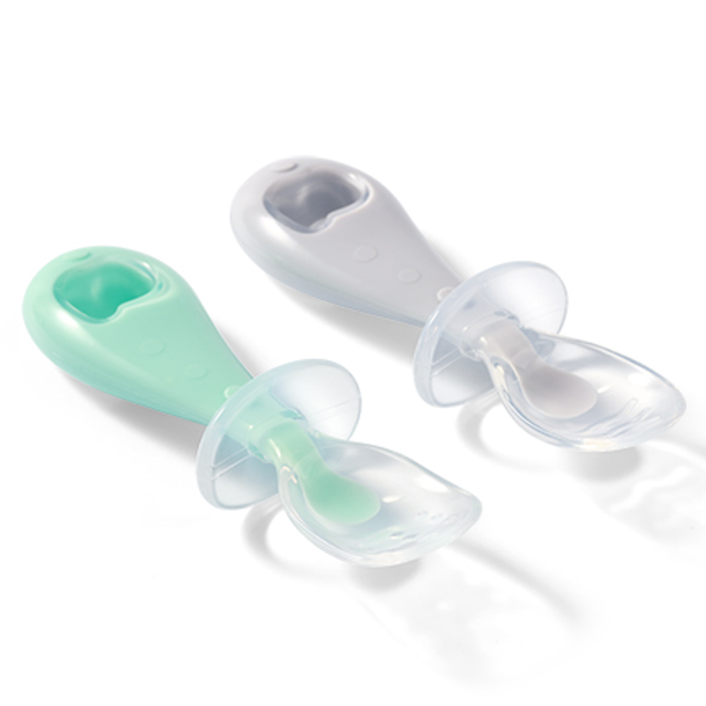 Ложечки силіконові (М'ятна/Сіра) BabyOno (5901435414262)